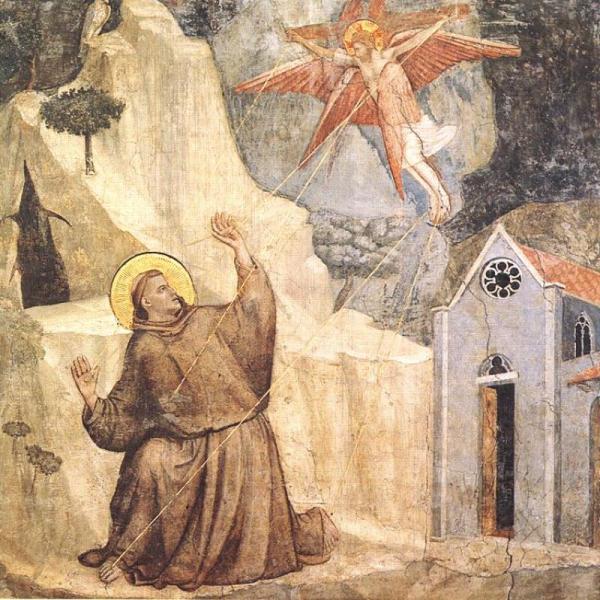 São Francisco pintado por Giotto na Basilica de Assis (c. 1300)