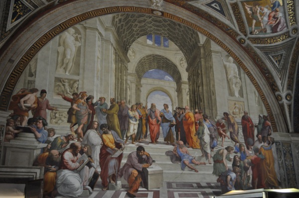 A Escola de Atenas, de Raphael, no Vaticano (c. 1510) ©errantius