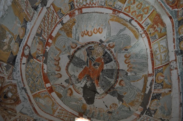 Afresco em teto de igreja paleocristã na Capadócia (Ihlara Gore, c.700 DC)